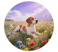 Brittany, Puzzle Circulaire 1000 Pièces Enrichi Dechien de Compagnie, pour Esprit Curieux Et Aimant Les Défis Visuels 1000pcs (67.5x67.5cm)