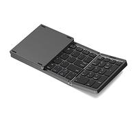 BRIUERG Clavier pliable sans fil rechargeable USB pour iOS, Android, Windows, PC, ordinateur portable, smartphone - Noir