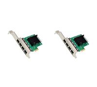 BRIUERG Lot de 2 cartes réseau Gigabit Pci-E X1 - 4 ports Ethernet Rtl8111F