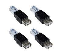 BRIUERG Lot de 4 adaptateurs femelle USB A vers Ethernet mâle RJ45