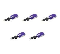 BRIUERG Lot de 5 mini souris filaires USB rétractables 1600 pour Windows 98 2000 XP Vista Version