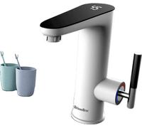 Briwellna Chauffe-eau électrique instantané, puissance 3200W, affichage digital de la température, robinet de lavabo Blanc, EU