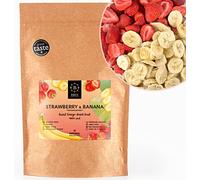 BRIX Fraises et Bananes Lyophilisés | Mélange Tranches Seches 100% Naturels 110g | Fruits Secs Great Taste Award | Sans OGM Sans Gluten Vegetalien Vitamines Conservees