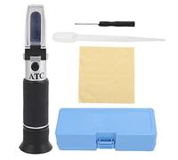 Brix Réfractomètre 3 en 1 Mesure portable Teneur en sucre dans le jus de raisin Compteur d'alcool avec ATC pour kit de brassage à domicile Prisme HD Volant de réglage visuel Léger