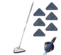 BRIXBEE Balai de Nettoyage réglable Rotatif à 360 °, 2022 en Microfibre avec Fonction de Pression Automatique de l'eau pour Plafond et Sol (Bleu, avec 6 têtes de serpillère) (B6 pièces) 1