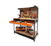 Brixo - Etabli d'Atelier Garage Charge max 230 kg Plan de Travail Bois Tiroir Panneau perforé Étagère L120 xP60 x H150 cm