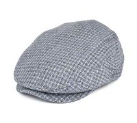 BRIXTON Casquette Plate Pied-de-Poule Hooligan Bleu-Blanc cassé L