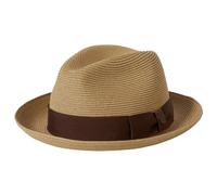 Brixton - Horton Convertabrim Packable Fedora - Chapeau - S - dark tan / light brown