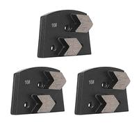Briyaui 3Pcs Chaussure de Meulage Diamant Trapèze Noir | 2 Dents de Flèche, 16 Grains, Sol en Béton, Trou fileté de 6 Mm, Hauteur de 10 Mm, Performance de Meulage