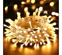 BrizLabs Guirlande Lumineuse 15M 100 LED Lumières de Noël Intérieur et extérieure 8 Modes Etanche Fairy Lights Câble Transparent pour Décoration Maison Fête Sapin de Noël Mariage, Blanc Chaud