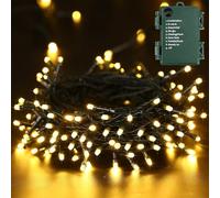 BrizLabs Guirlande Lumineuse de Noël, 20M 200 LED Blanc Chaud Guirlande Lumineuse Sapin de Noël Pile Extérieur 8 Modes Etanche Fairy Lights pour Intérieur Maison Chambre Fête Mariage Jardin Patio