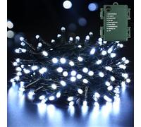 BrizLabs Guirlande Noël Extérieur, 20M 200 LED Blanc Froid Guirlande Lumière à Piles Intérieur 8 Modes Etanche Guirlande Lumineuse Décorative pour Chambre Mariage Sapin de Noël Anniversaire Fenêtre