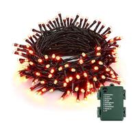 BrizLabs Halloween Décoration Extérieur, 10M 100 LED Automne Guirlande Lumineuse Orange à Piles 8 Modes Etanche Lumières de Noël Décoration pour Intérieur Chambre Festival Thanksgiving Arbre