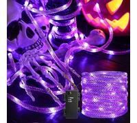BrizLabs Halloween Guirlande Lumineuse Intérieur, 36 LED Violet Noël Guirlande Guinguette à Piles Avec Minuterie Extérieur Décoration Lumière pour Jardin Maison Mariage Patio Cour Horreur Fête Vase