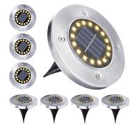 BrizLabs Lampe Solaire Extérieur, [Lot de 8] 16 LED Lumière Solaire Au Sol LED Jardin Imperméable Spot Lampe Solaires Encastrable Luminaire Pour Pelouse Chemin Terrasse Cour Pont, Blanc Chaud