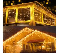BrizLabs Noël Rideau Lumineux Exterieur, 20M 600 LED Guirlande Lumineuse Fenêtre Électrique 8 Modes D'éclairage Etanche Noel Decoration pour Intérieur Maison Mariage Fête Balcon Chambre, Blanc Chaud
