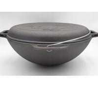 BriZoll Wok avec couvercle de poêle en fonte