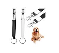 BRJR Lot de 2 sifflets pour chien, sifflets de rappel, ultrasons silencieux, sifflet de dressage réglable, avec cordon