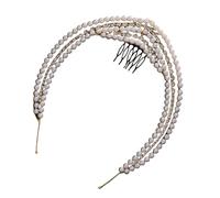 Brlandor Rhinestone Serre-tête avec perles de luxe pour le défilé, le bal de fin d'année, un mariage, un mariage