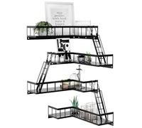 BRLBZXJY Fire Escape Étagère murale d'angle moderne de style urbain, étagère de présentation de figurines facile à installer, étagère à bibelots pour salle de bain, salon et décoration d'intérieur,