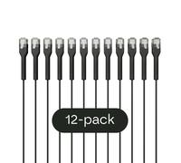 Broadbe câble patch mince 5G noir 1 m, lot de 12 | Câble Ethernet Cat6 mince UTP BTP-I32C6-BK-1M-12