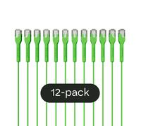Broadbe câble patch mince 5G vert 3 m, Lot de 12 | Câble Ethernet Cat6 UTP mince BTP-I32C6-GR-3M-12