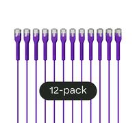 Broadbe câble patch mince 5G violet 0,3 m, lot de 12 | Câble Ethernet Cat6 mince UTP BTP-I32C6-PR-0.3M-12