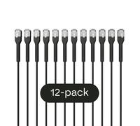 Broadbe Lot de 12 câble patch mince 10G noir 2 m | Câble Ethernet Cat6a UTP mince BTP-I32C6A-BK-2M-12