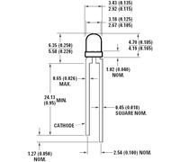 Broadcom HLMP-1600 LED rouge rond 3 mm 2.1 mcd 60 ° 10 mA 5 V