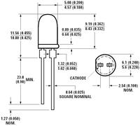 Broadcom HLMP-3750 LED rouge rond 5 mm 125 mcd 24 ° 20 mA 1.9 V