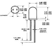 Broadcom HLMP-4719 LED jaune rond 5 mm 2.1 mcd 50 ° 2 mA 1.8 V