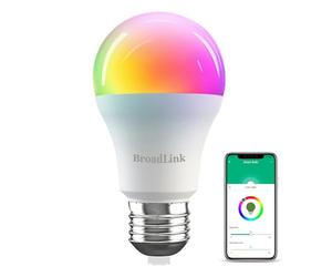 broadlink Ampoule Connectée Alexa, 10W RGB WiFi Ampoule LED E27 Couleur, 800lm Dimmable Ampoule Intelligente, Compatible avec Alexa, Google Home, Siri et IFTTT, Aucun Hub Requis