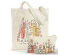 BROADREAM Joli sac fourre-tout en toile avec poches à fermeture éclair pour cadeaux de fête des mères, d'anniversaire pour les amateurs de livres, accessoires de lecture, bibliothécaire, livre
