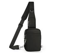 BROADREAM Mini sac à bandoulière, petit sac de poitrine double poche avec fermeture éclair, blocage RFID et résistant à l'eau pour homme et femme, noir, Sacs à dos de voyage