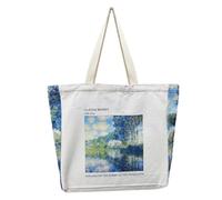 BROADREAM Sac Tissu Imprimé pour Femme, Tote Bag Extra Large en Toile de Jute, Sac Fourre Tout pour Shopping et École
