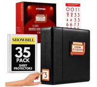 Broadway Classeur de présentation avec pochettes - Grand support de programme de théâtre de 10,2 cm avec 35 protecteurs de feuilles et autocollants de numérotation inclus - Cadeau Broadway avec logo