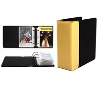 Broadway Classeur pour programme de jeu et théâtre avec 30 feuilles de protection personnalisées - Cuir PU - Compatible avec les PlayBillards de la mi-1980 à la version moderne (jaune/noir gaufré)