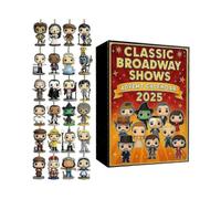 Broadway Shows 2025 Advent Calendar with 2D Acrylic Characters, 24-Day Christmas Countdown Gift