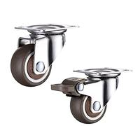 BroBrown TPR Super Mute Wheels Casters TPE Quiet and Comfortable High Load-Bear for Furniture Sofa Showcase Home Hardware 2Pcs Casters(With Brake,2 inch)