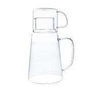 Broc à Eau en Verre 1200ml, Résistant à 400 °c pour Jus | Service Familial sans Gouttes, Compatible Glaçons, pour Thé, Pique-niques et Apéritif, Gobelet
