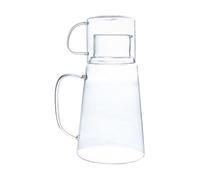 Broc à Eau en Verre 1200ml Résistant à Chaleur, pour Jus | Résistance 150 °c, Capacité Généreuse, Usage Table ou Pique-niques, Tasse Incluse