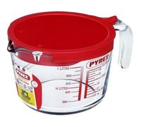 Pyrex 8022313 Classic Broc mesureur en verre avec couvercle 1L, Transparent, 20,9 x 16,1 x 11,2 cm