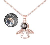 Brocade Creek Personnalisé Projection Photo Pendentif 925 Collier Ange Pendentif Attrapeur de rêves Anniversaire Cadeaux d'anniversaire pour Elle,Femme,Petite Amie,Maman Bijoux