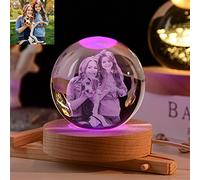 Brocade Creek Photo 3D personnalisée gravée sur des veilleuses en cristal famille bébé maman papa cadeau boule de cristal lumières d'ambiance colorées
