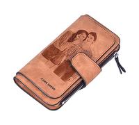 Brocade Creek Portefeuille Photo Personnalisé Portefeuille Femme Portefeuille Long en Cuir pour Son Couple Petite Amie Femme Mère Fille Famille Soeur Anniversaire Anniversaire avec Bouton Sangle