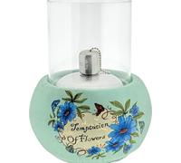Brocante - Lampe à huile - Azul - 15x15x19cm - Aqua - Tentation des fleurs