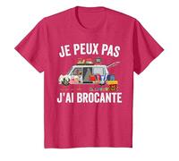 Brocanteur, J'peux Pas J'Ai Brocante T-Shirt, Enfant, Rouge Chiné, 12 Ans