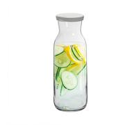 Brocca Carafe verre couvercle silicone Carafe d'eau Vin Thé glacé 1,2 litre