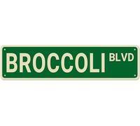Broccoli BLVD Plaque de rue en métal de qualité pour la maison/jardin/cuisine, 40,6 x 10,2 cm