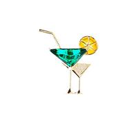 Broche 1 Cocktail Imitation Cristal Petite Broche Créative Glace Jus D Orange Zircon Zircon Vêtement Personnalisé Simple Épingle